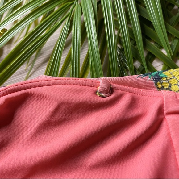 Wildfox 🍍 Ruffle Pineapple Print Strapless Bandeau Bikini Top | Skimpy Bottoms - Picture 8 of 11